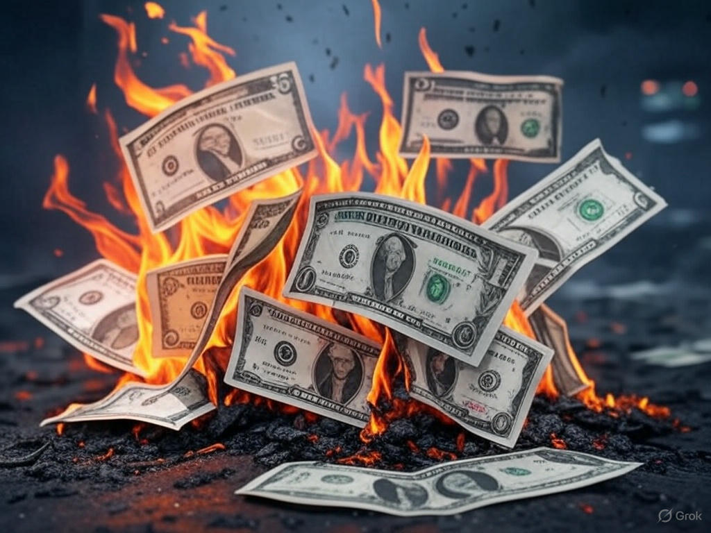 banknote burning